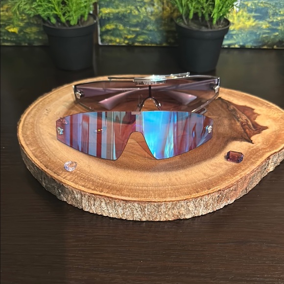 Versace shield Stylish Blue and Silver Sunglasses main image 11